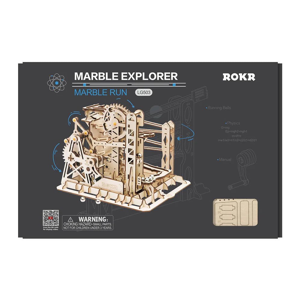 Robotime | Mechanische Murmelbahn „Marble Explorer" | 3D Holzpuzzle - Lama Welt