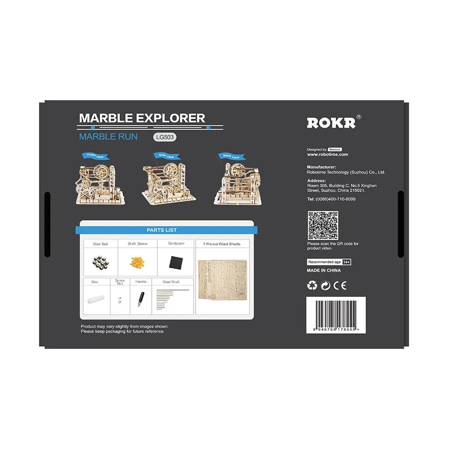 Robotime | Mechanische Murmelbahn „Marble Explorer" | 3D Holzpuzzle - Lama Welt