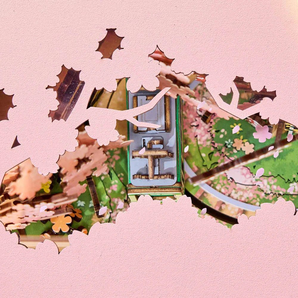 Robotime | Mechanische Musikbox „Sakura Dreamy Tour“ | 3D Holzpuzzle - Lama Welt