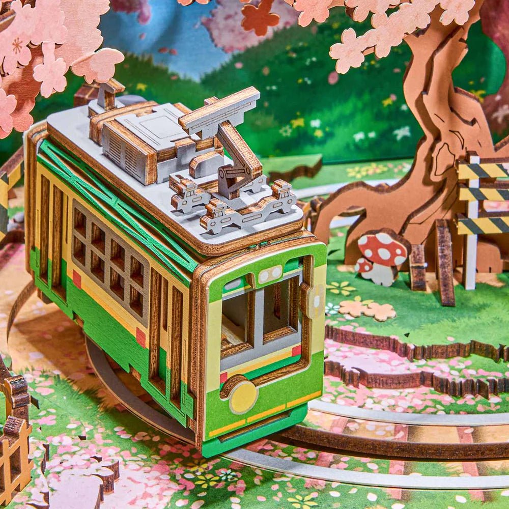Robotime | Mechanische Musikbox „Sakura Dreamy Tour“ | 3D Holzpuzzle - Lama Welt