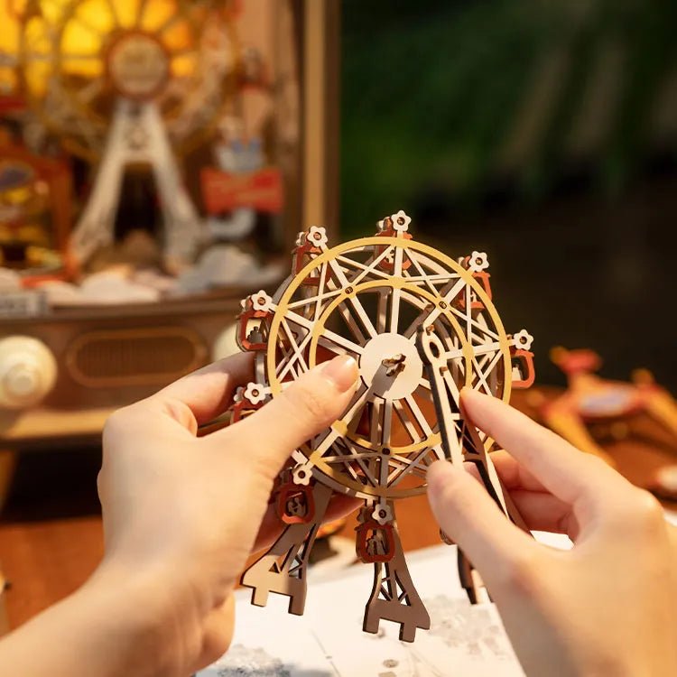 Robotime | Mechanische Musikbox „Sunset Carnival“ | 3D Holzpuzzle - Lama Welt