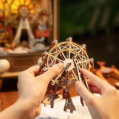 Robotime | Mechanische Musikbox „Sunset Carnival“ | 3D Holzpuzzle - Lama Welt