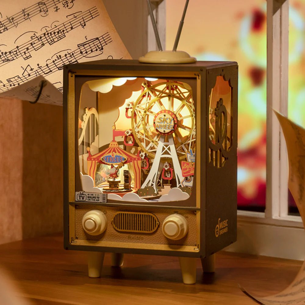 Robotime | Mechanische Musikbox „Sunset Carnival“ | 3D Holzpuzzle - Lama Welt