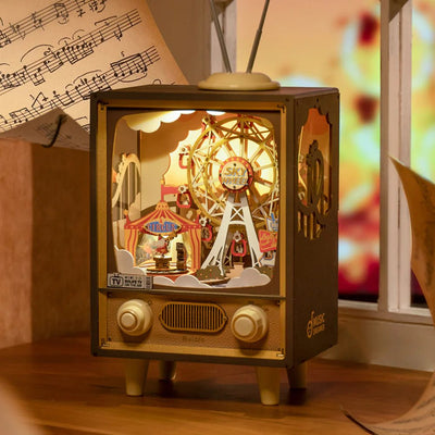 Robotime | Mechanische Musikbox „Sunset Carnival“ | 3D Holzpuzzle - Lama Welt