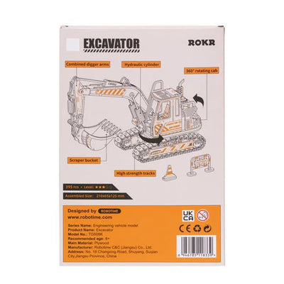 Robotime | Mechanischer Bagger „Excavator TG508K“ | 3D Holzpuzzle - Lama Welt