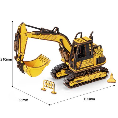 Robotime | Mechanischer Bagger „Excavator TG508K“ | 3D Holzpuzzle - Lama Welt