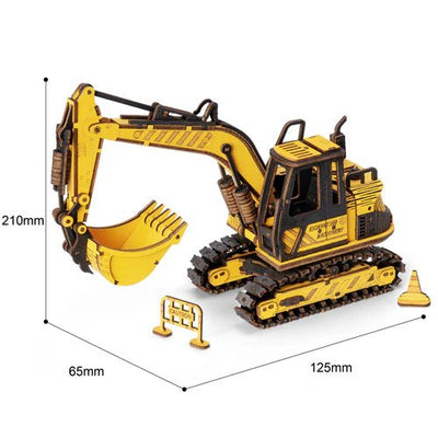 Robotime | Mechanischer Bagger „Excavator TG508K“ | 3D Holzpuzzle - Lama Welt