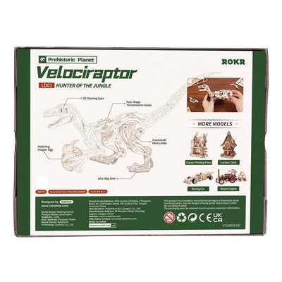 Robotime | Mechanischer Velociraptor | 3D Holzpuzzle - Lama Welt