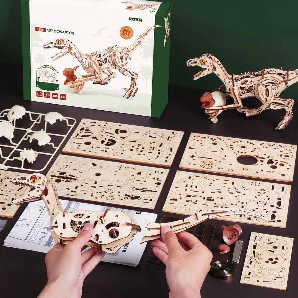 Robotime | Mechanischer Velociraptor | 3D Holzpuzzle - Lama Welt