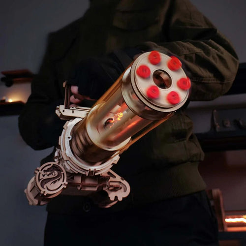 Robotime | Mechanisches Holzmaschinengewehr „Rotating Barrel Machine Gun“ | 3D Holzpuzzle - Lama Welt