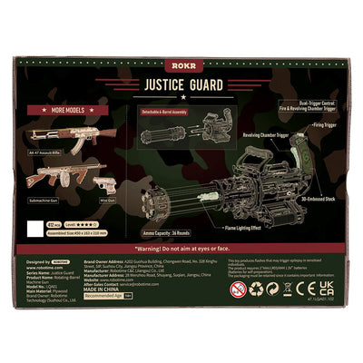 Robotime | Mechanisches Holzmaschinengewehr „Rotating Barrel Machine Gun“ | 3D Holzpuzzle - Lama Welt