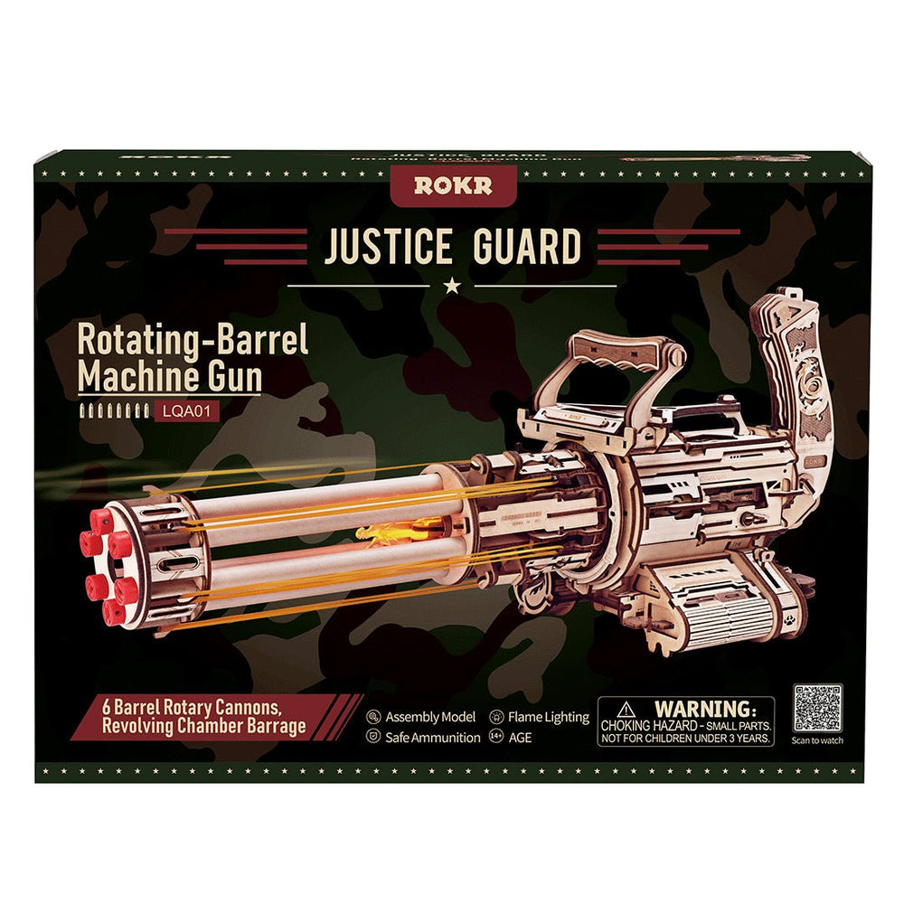 Robotime | Mechanisches Holzmaschinengewehr „Rotating Barrel Machine Gun“ | 3D Holzpuzzle - Lama Welt