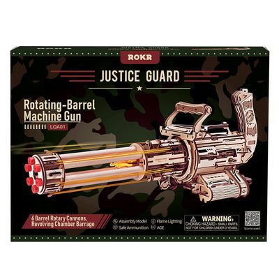 Robotime | Mechanisches Holzmaschinengewehr „Rotating Barrel Machine Gun“ | 3D Holzpuzzle - Lama Welt