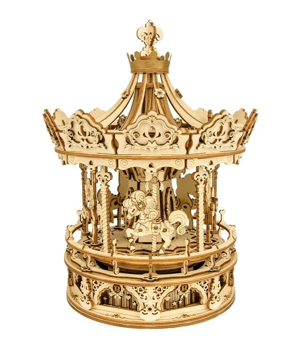 Robotime | Mechanisches Karussell „Romantic Carousel“ | 3D Holzpuzzle - Lama Welt