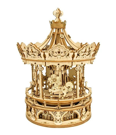 Robotime | Mechanisches Karussell „Romantic Carousel“ | 3D Holzpuzzle - Lama Welt