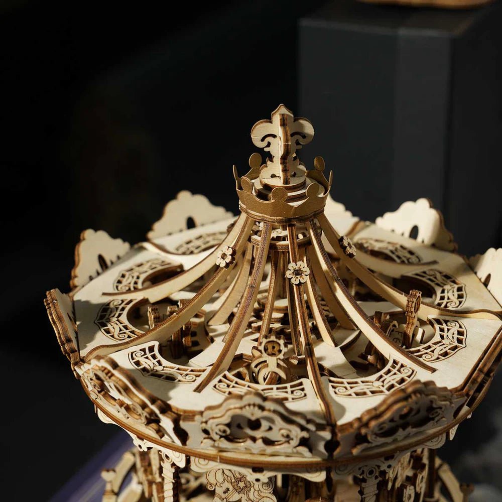 Robotime | Mechanisches Karussell „Romantic Carousel“ | 3D Holzpuzzle - Lama Welt