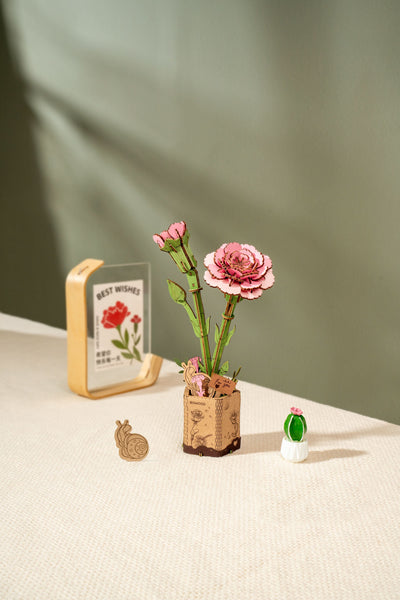 Robotime – Pinke Nelke | 3D Holzpuzzle