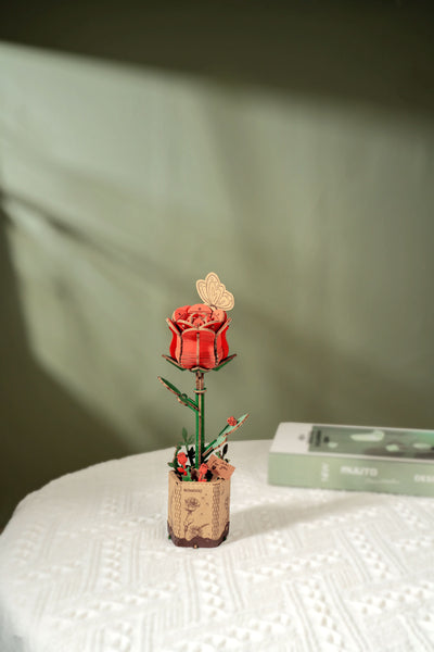 Robotime – Rote Rose | 3D Holzpuzzle