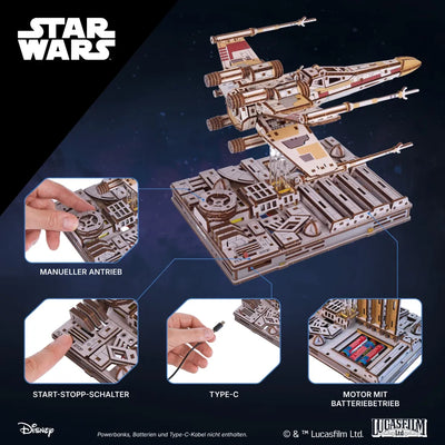 Ugears | Sternjäger „Star Wars X-Wing Starfighter™ von Luke Skywalker“ | 3D Holzpuzzle