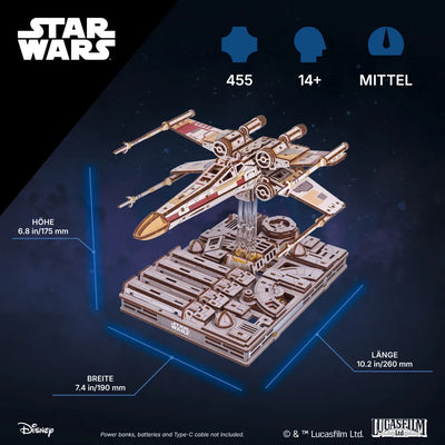 Ugears | Sternjäger „Star Wars X-Wing Starfighter™ von Luke Skywalker“ | 3D Holzpuzzle