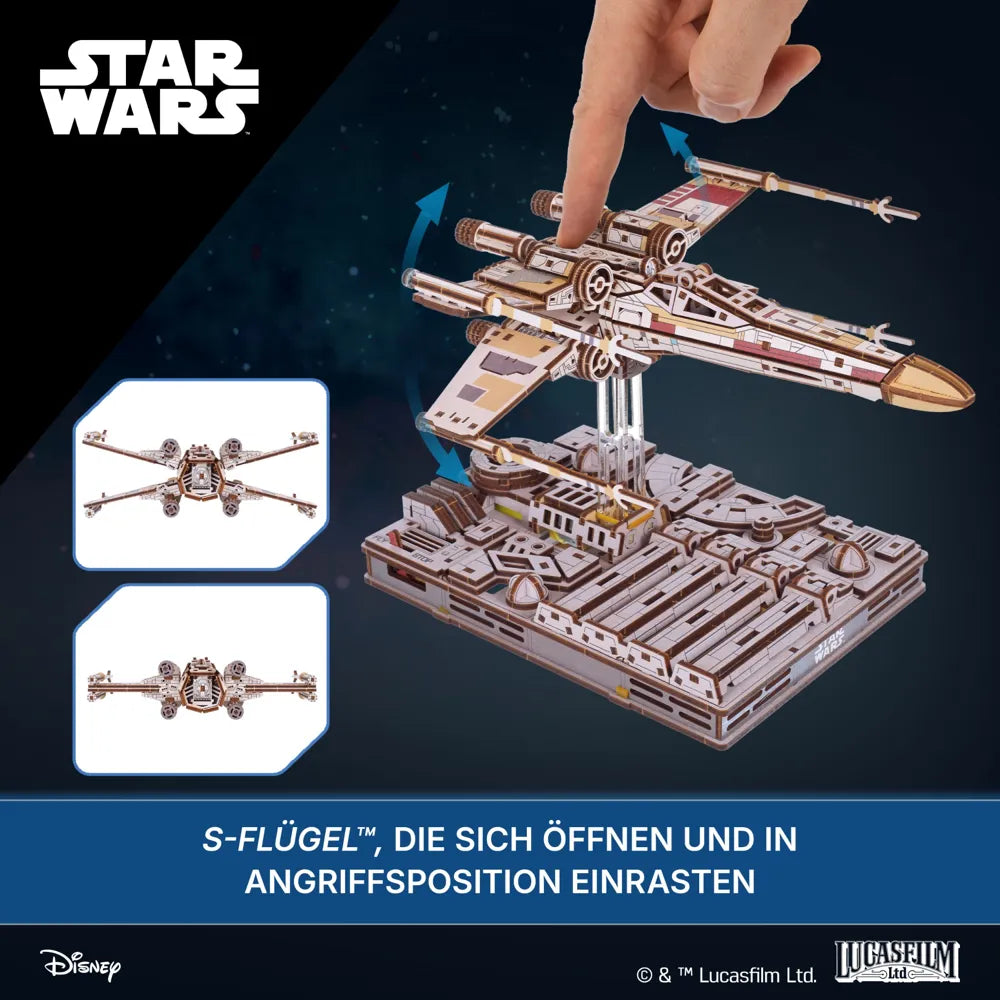 Ugears | Sternjäger „Star Wars X-Wing Starfighter™ von Luke Skywalker“ | 3D Holzpuzzle