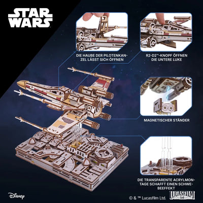 Ugears | Sternjäger „Star Wars X-Wing Starfighter™ von Luke Skywalker“ | 3D Holzpuzzle