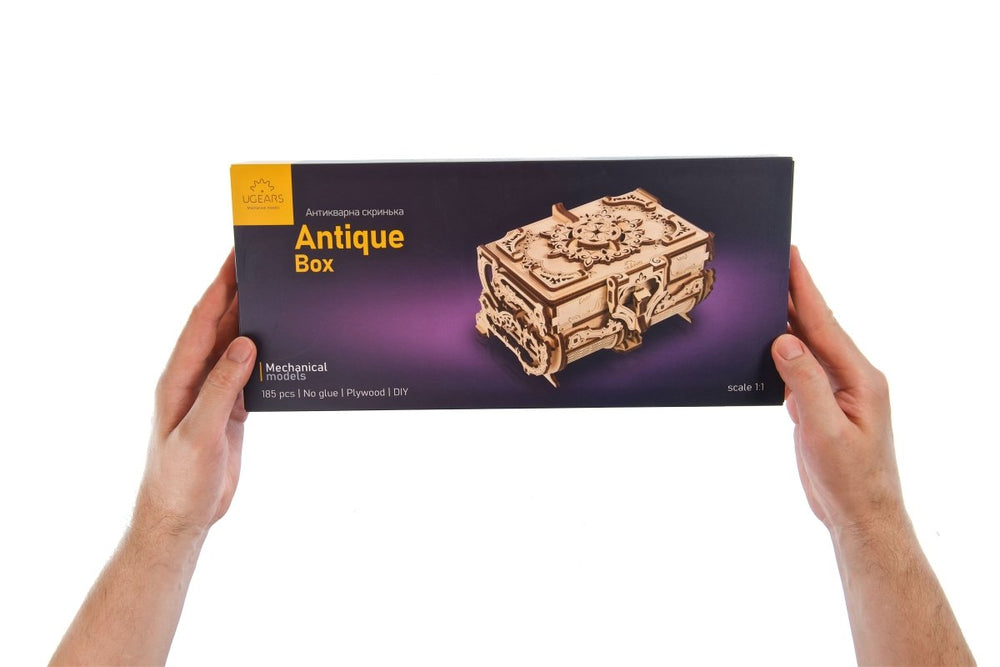 Ugears – Antike Schatzkiste Schatulle | 3D Holzpuzzle - Lama Welt