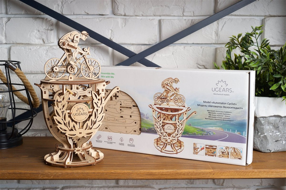 Ugears – Automaton “Fahrradfahrer” Radfahrermodell | 3D Holzpuzzle - Lama Welt