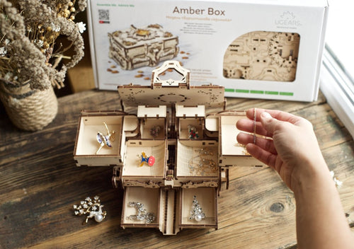 Ugears – Bernstein Box Kästchen | 3D Holzpuzzle - Lama Welt