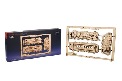 Ugears – Dampf - Express 2,5D - Puzzle Zugmodell | 3D Holzpuzzle - Lama Welt