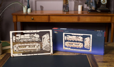 Ugears – Dampf - Express 2,5D - Puzzle Zugmodell | 3D Holzpuzzle - Lama Welt