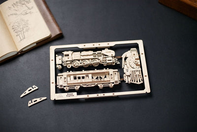 Ugears – Dampf - Express 2,5D - Puzzle Zugmodell | 3D Holzpuzzle - Lama Welt