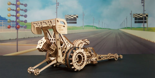 Ugears – Dragster Highspeed - Rennwagen | 3D Holzpuzzle - Lama Welt