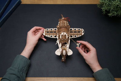 Ugears – Flugzeug Verrückte Hornisse Vintage - Rennflugzeug | 3D Holzpuzzle - Lama Welt