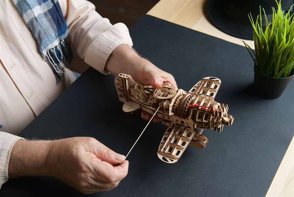 Ugears – Flugzeug Verrückte Hornisse Vintage - Rennflugzeug | 3D Holzpuzzle - Lama Welt