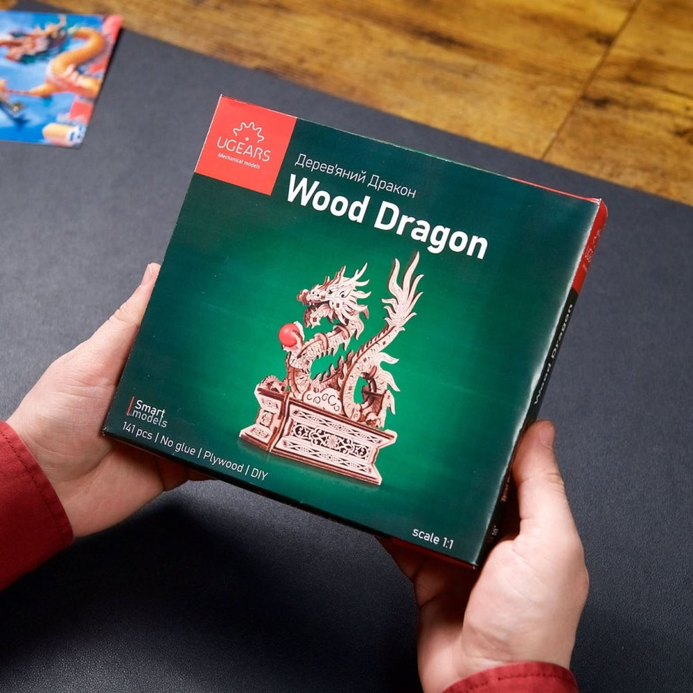 Ugears – Holzdrache Diy - Drachenfigur | 3D Holzpuzzle - Lama Welt