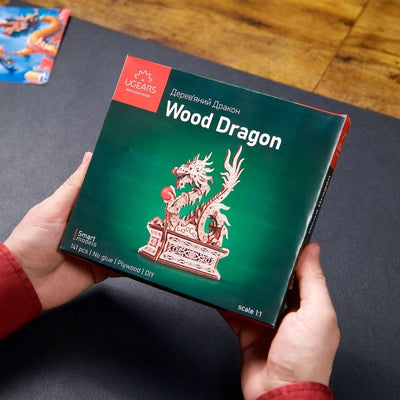 Ugears – Holzdrache Diy - Drachenfigur | 3D Holzpuzzle - Lama Welt