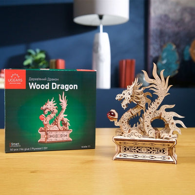 Ugears – Holzdrache Diy - Drachenfigur | 3D Holzpuzzle - Lama Welt