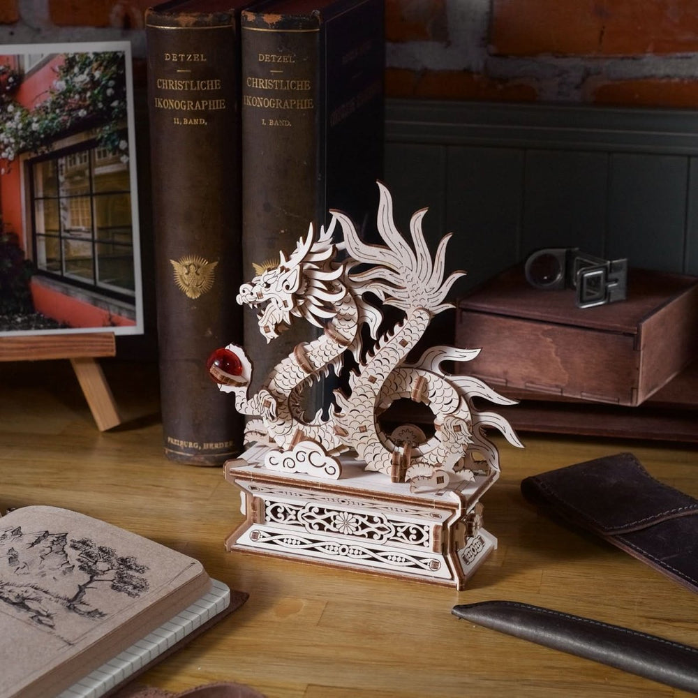 Ugears – Holzdrache Diy - Drachenfigur | 3D Holzpuzzle - Lama Welt