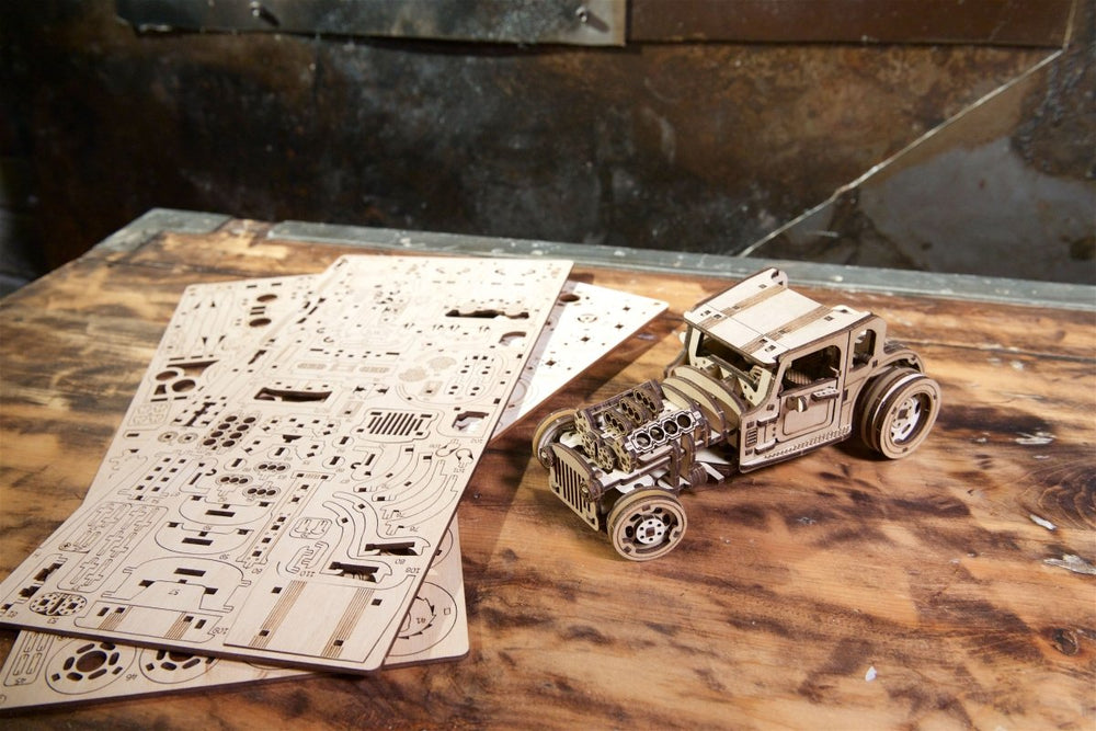 Ugears – Hot Rod Die Wütende Maus Rennflitzer | 3D Holzpuzzle - Lama Welt