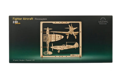 Ugears – Kampfflieger 2,5D Puzzle Jagdflugzeug | 3D Holzpuzzle - Lama Welt