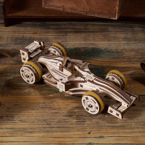 Ugears l Compact Racer Miniatur Rennwagen | 3D Holzpuzzle - Lama Welt