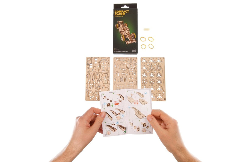 Ugears l Compact Racer Miniatur Rennwagen | 3D Holzpuzzle - Lama Welt