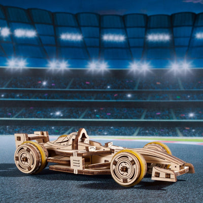Ugears l Compact Racer Miniatur Rennwagen | 3D Holzpuzzle - Lama Welt