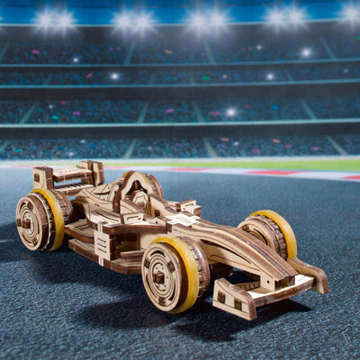 Ugears l Compact Racer Miniatur Rennwagen | 3D Holzpuzzle - Lama Welt