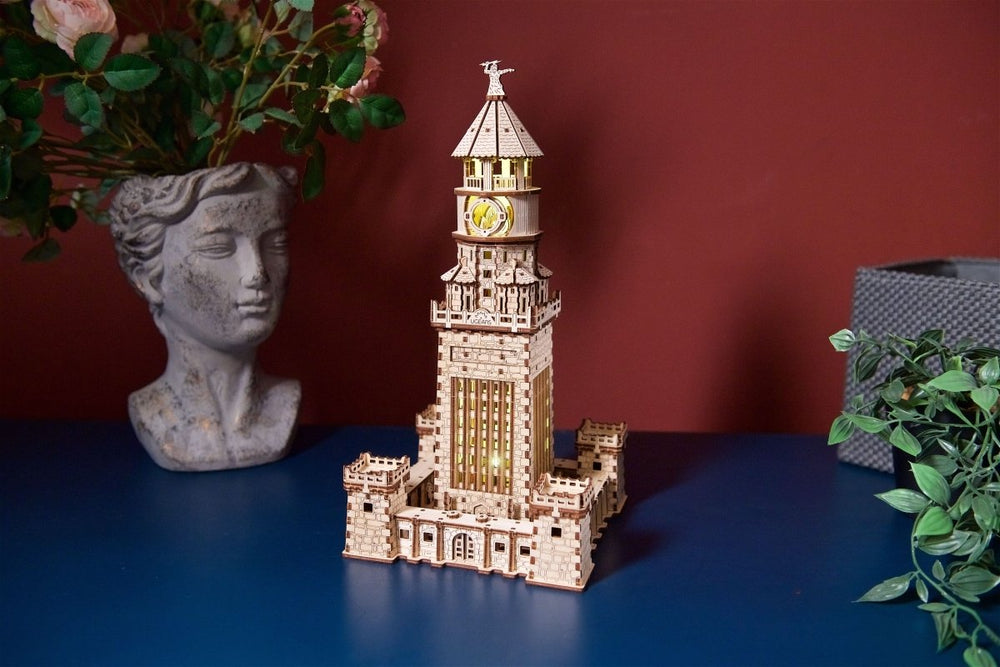 Ugears – Leuchtturm Von Alexandria Mit Led - Nachtlicht | 3D Holzpuzzle - Lama Welt