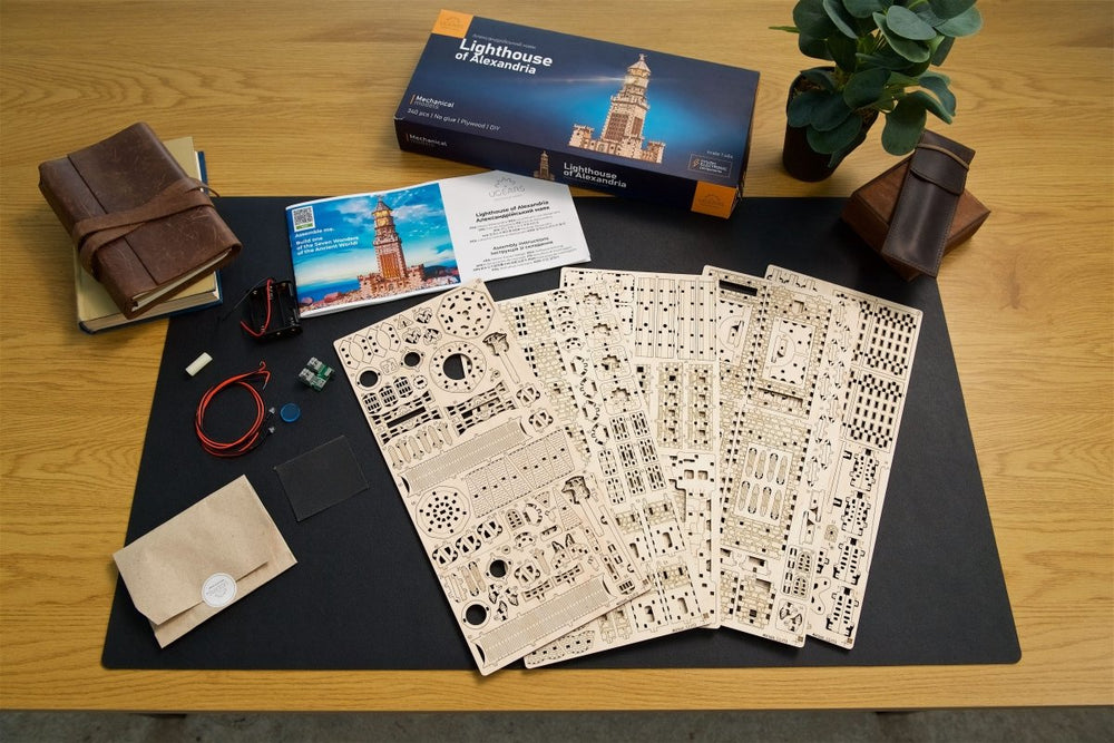 Ugears – Leuchtturm Von Alexandria Mit Led - Nachtlicht | 3D Holzpuzzle - Lama Welt