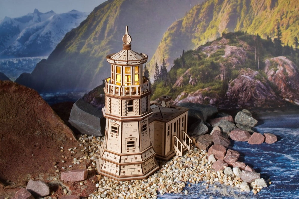 Ugears – Leuchtturm Von Split Rock Mit Funktionaler Lampe | 3D Holzpuzzle - Lama Welt