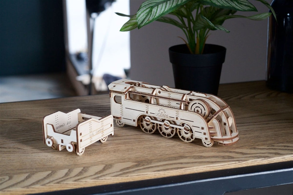Ugears – Mini - Eisenbahn Modellzug | 3D Holzpuzzle - Lama Welt