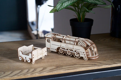 Ugears – Mini - Eisenbahn Modellzug | 3D Holzpuzzle - Lama Welt